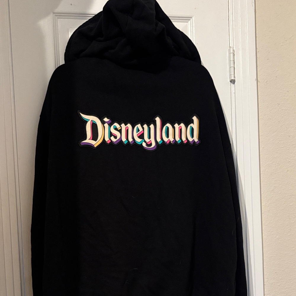Black Disneyland Color Block Logo Zip-Up Hoodie